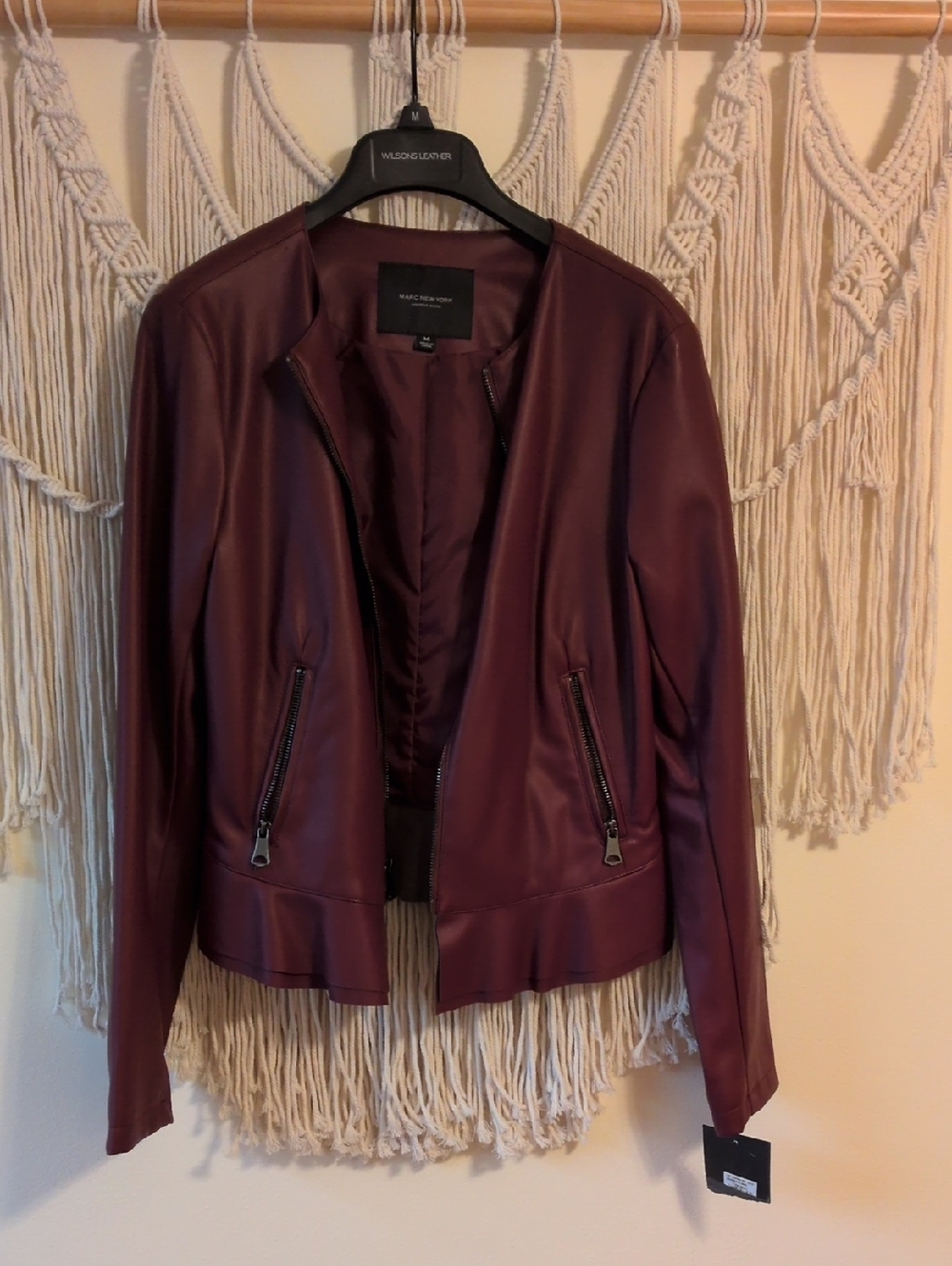 Marc New York Women's Burgundy Faux Leather Jacket